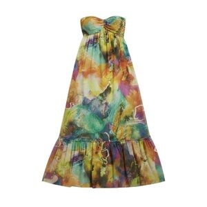 On Line Silk Strapless Bandeau Maxi Dress